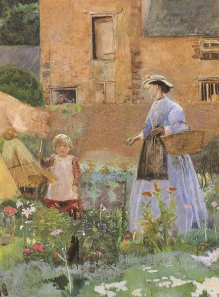 George John Pinwell,RWS In a Garden at Cookham (mk46)